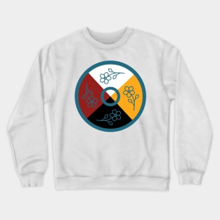 Medicine Wheel Floral WAWEZHI CANADA Crewneck Sweatshirt